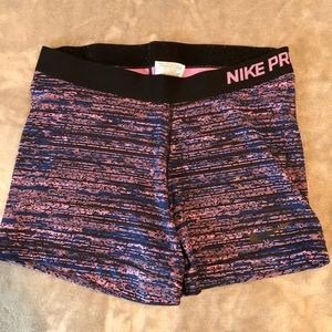 Nike Pro Purple/ Blue Patterned Spandex